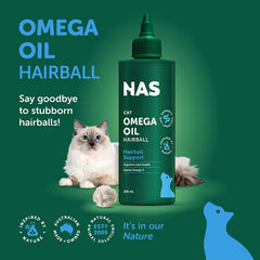 NAS Omega Oil Cat Hairball 200ml Natural Hairball and Digestive Support for Cats