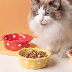 Petroom Ceramic Pet Bowl with Dot Pattern