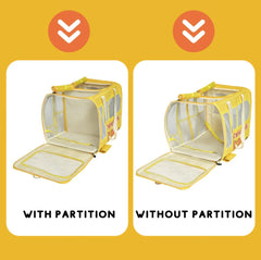 PurLab Multifunctional School Bus Pet Travel Pet Carrier Pet Bag With Wheels