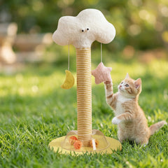 Articulate Cartoon Cloud Scratching Post with Ball Track Base – Vertical cat scratchers Play Station