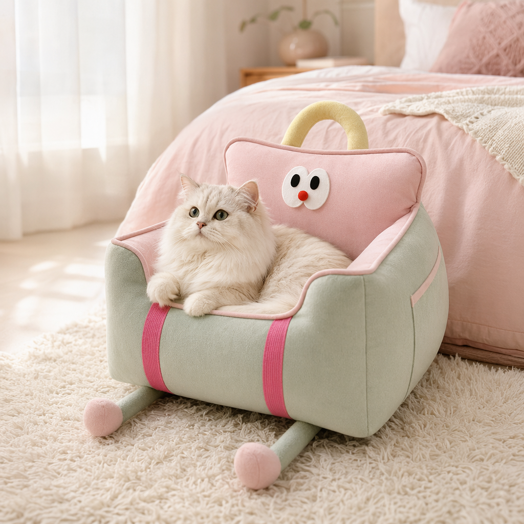 Helloleiboo Upgraded Car Pet Booster Seat-Removable & Washable For Up to 12kg