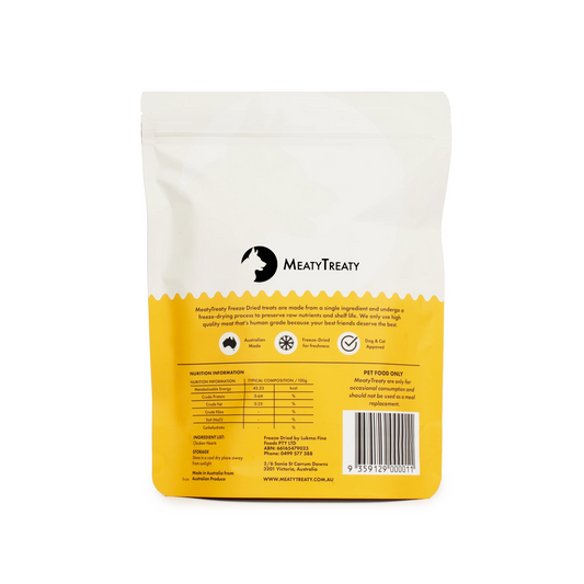 MEATY TREATY Chicken Heart Freeze-Dried Dog & Cat Treats 100g-PETROOM
