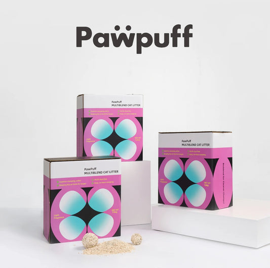 PawPuff Tapioca Multiblend Cat Litter - Tofu, Tapioca, Corn & Mineral, 7.6kg