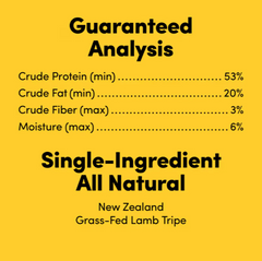 Animals Like Us Grass Fed Lamb Tripe Freeze Dried Raw Dog Treats 60g
