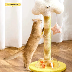 Articulate Cartoon Cloud Scratching Post with Ball Track Base – Vertical cat scratchers Play Station