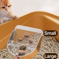 Heavy-Duty 304 Stainless Steel Cat Tofu Litter Scoop with Wooden Handle