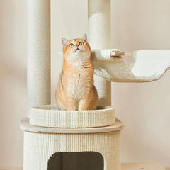 Michu Luna Multi-Layer Solid Wood Cat Nest Tree