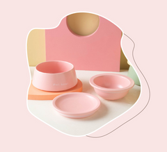 3-in-1 Ceramic Cat Bowl with Non-Slip Strip-Petroom