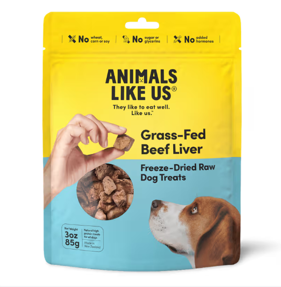 Animals Like Us Grass Fed Beef Liver Freeze-Dried Raw Dog Treats 85g