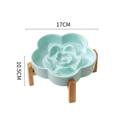 Ceramic Slow Feeder Bowl Flower Shape For Cat and Dog