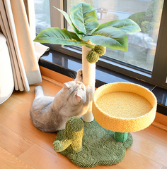Coconut Cat Tree Tower Scratching Post Toys
