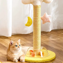 Articulate Cartoon Cloud Scratching Post with Ball Track Base – Vertical cat scratchers Play Station