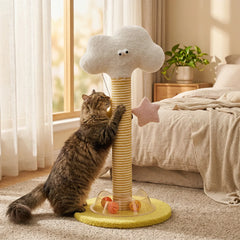 Articulate Cartoon Cloud Scratching Post with Ball Track Base – Vertical cat scratchers Play Station
