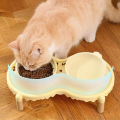 Dual Elevated Ceramic Pet Bowl – Bubble Dining Table For Pets