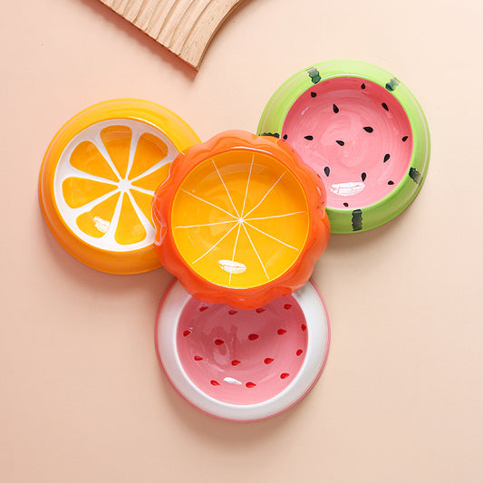 Ceramic Bowl Fruit Shape Pineapple Strawberry Lemon Pet Bowl