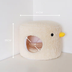 PURROOM Little Chicken Series- Enclosed Plush Pet Bed Cat Bed