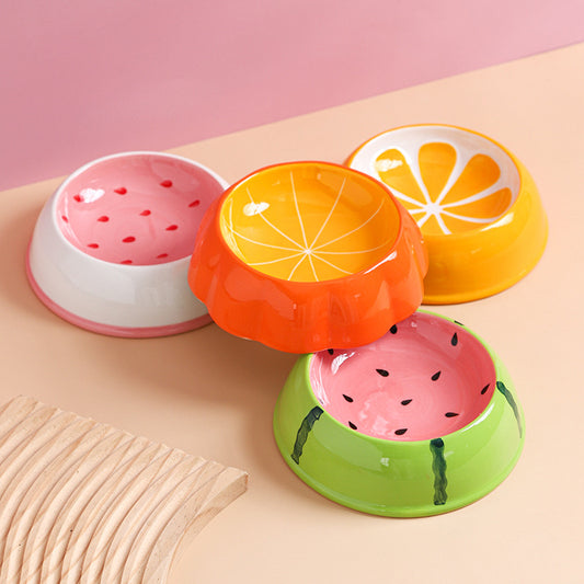 Ceramic Bowl Fruit Shape Pineapple Strawberry Lemon Pet Bowl