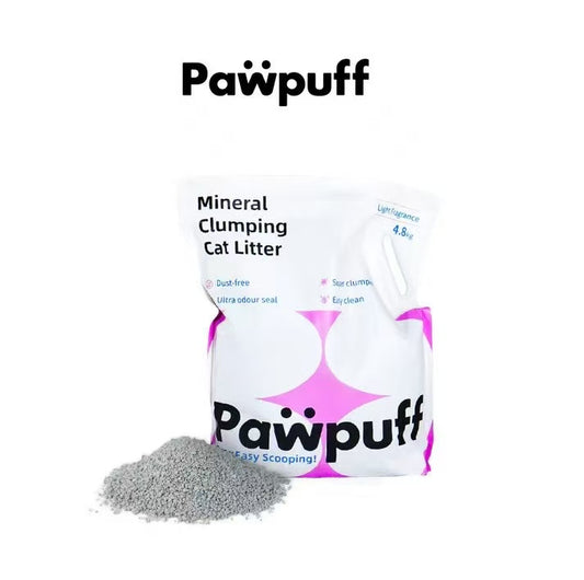 PawPuff Ultra Clumping Sodium Bentonite Cat Litter, 9.6kg - DUST FREE Formula Upgrade Version