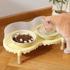 Dual Elevated Ceramic Pet Bowl – Bubble Dining Table For Pets