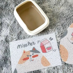 MISSPET Cute Cat Litter Trapping Mat 50x30 cm