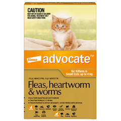 ADVOCATE Flea, Heartworm and Worm Pipette Orange For Small Cat 3pack (Orange)