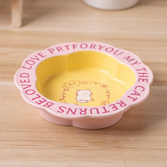 Scallop Ceramic Pet Bowl Durable & easy-to-clean