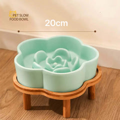 Ceramic Slow Feeder Bowl Flower Shape For Cat and Dog