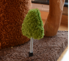 Natural Wood Cat Tree with Cozy Hideaway