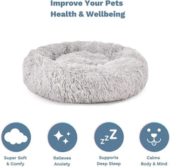 Living today Cat Bed Dog Bed Winter Plush Donut Two Colour Option