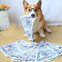 Peroom Squeaking Rubber Newspaper Dog Toy