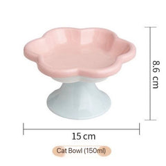 Petroom Flower Shape Ceramic Pet Food Bowl