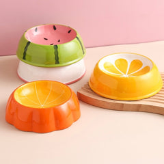 Ceramic Bowl Fruit Shape Pineapple Strawberry Lemon Pet Bowl