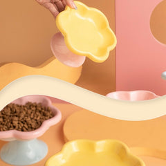 Petroom Flower Shape Ceramic Pet Food Bowl
