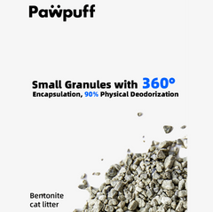 PawPuff Ultra Clumping Sodium Bentonite Cat Litter, 9.6kg - DUST FREE Formula Upgrade Version