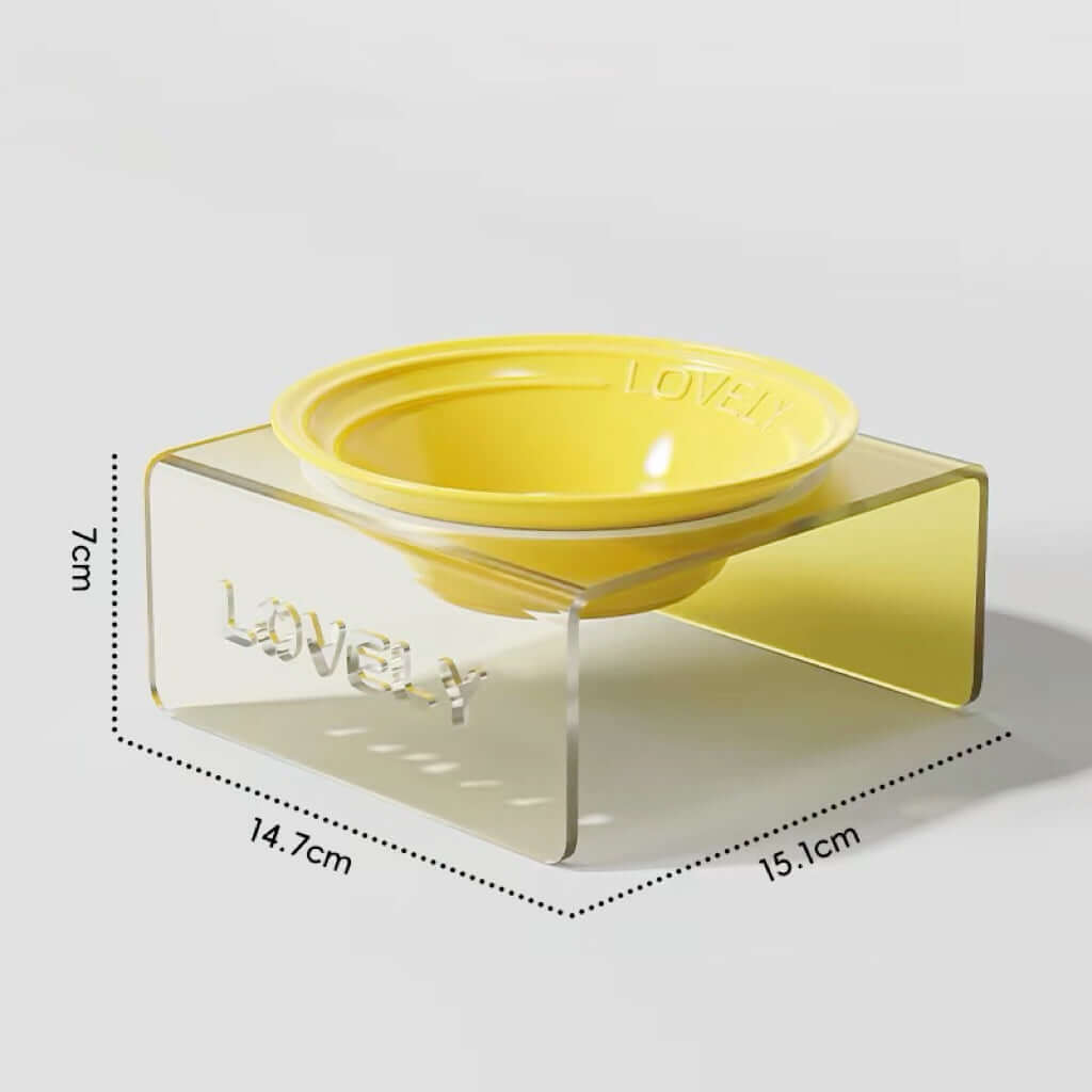 Acrylic Elevated Ceramic Pet Bowl Multicolor