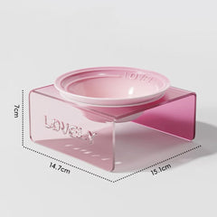 Acrylic Elevated Ceramic Pet Bowl Multicolor