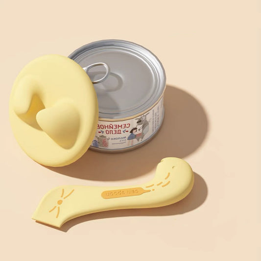 Pet Food Can Lids And One Can Spoon