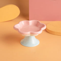 Petroom Flower Shape Ceramic Pet Food Bowl