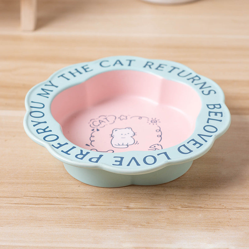 Scallop Ceramic Pet Bowl Durable & easy-to-clean
