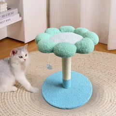 Blue Flower-Shaped Small Cat Tree Cat Scratcher-Petroom