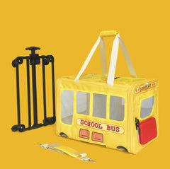 PurLab Multifunctional School Bus Pet Travel Pet Carrier Pet Bag With Wheels