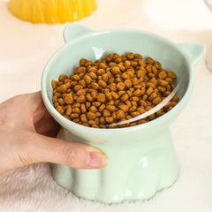 Cute Cat Shape Ceramic Pet Bowl