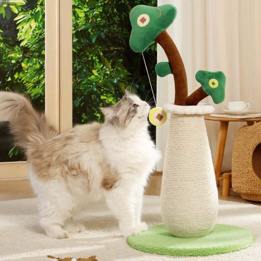 Lucky Money Tree Cat Scratching Post – Durable Sisal Scratching Pole