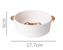 Cartoon Ceramic Cat Bowl – Pet Bowl Only, Cute Animal Design-Petroom