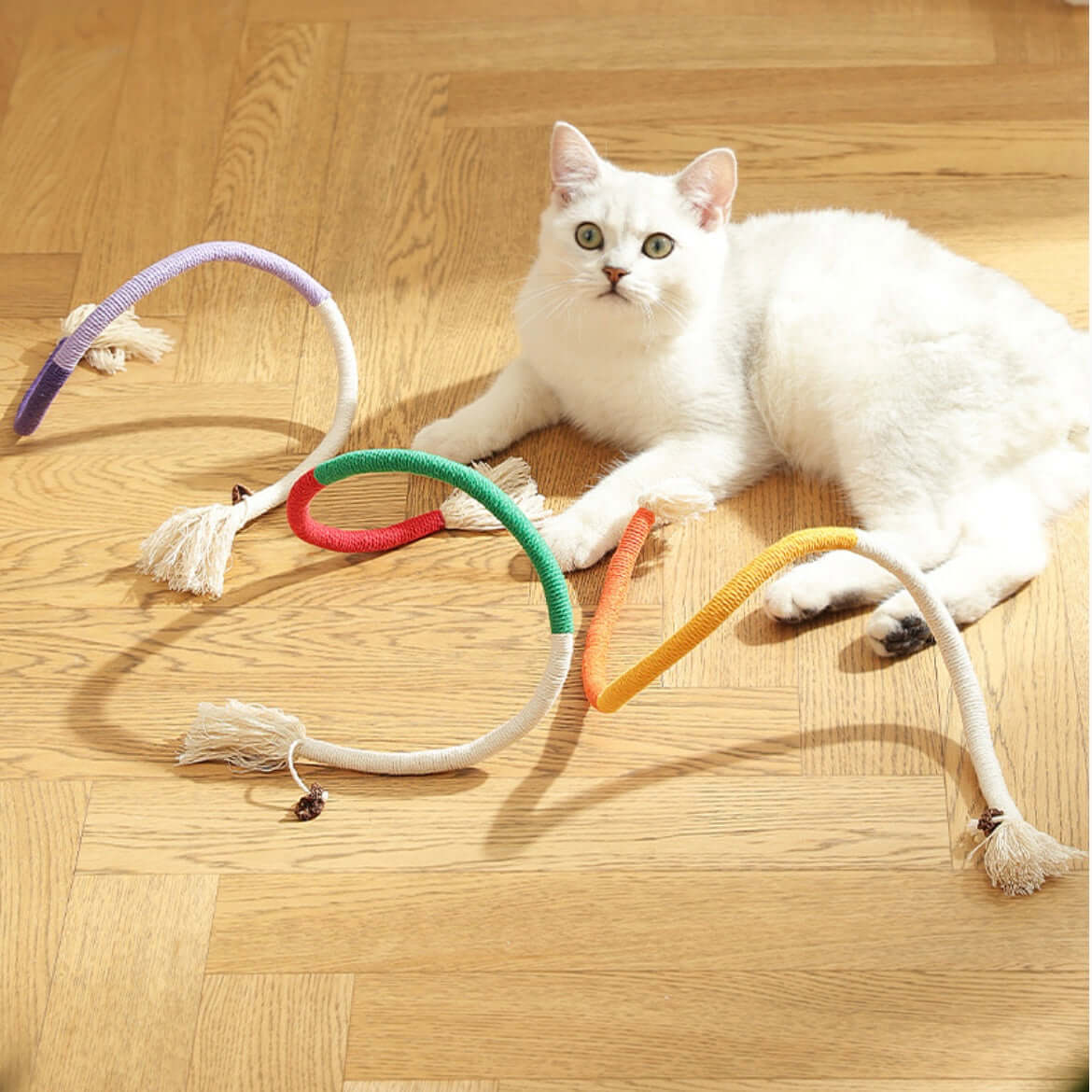 Cat Rope Toy – 70cm Catnip Chew Rope with Silvervine Fruit-Petroom