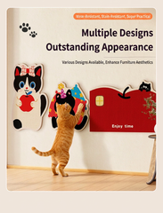 Aesthetic Wall-Mount Cat Scratch Pad Wall Protector