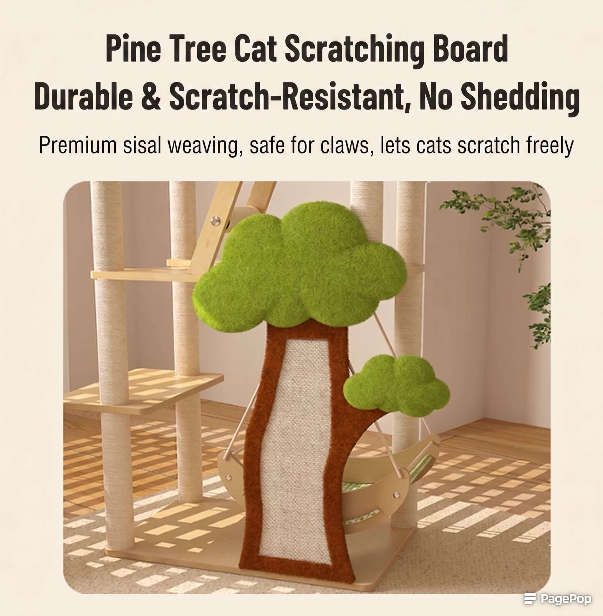 Pine Tree Cat Scratching Board Durable & Scratch-Resistant, No Shedding for the 148cm Tall Forest Tree House Cat Tree for Large Cats Deluxe Edition-7 Level Tower with Space Capsule & House