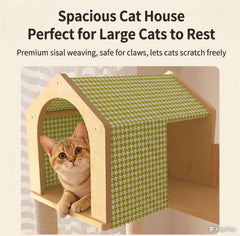 148cm Tall Forest Tree House Cat Tree for Large Cats Deluxe Edition-7 Level Tower with Space Capsule & House with spacious cat house.