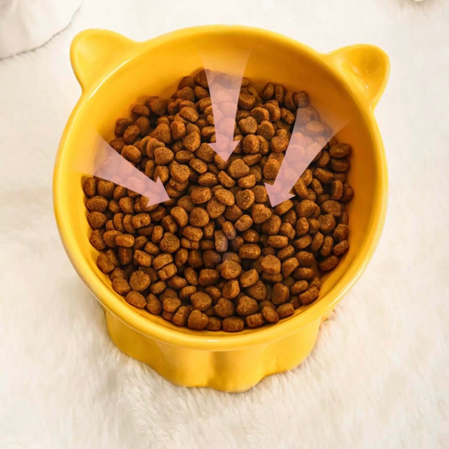 Ceramic Elevated Cat Bowl with 15° Tilt-Petroom