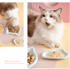 Cute ceramic pet non-slip food bowls in various shapes-Petroom